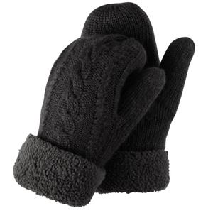 CZBRO Women's Winter Gloves, Winter Warm Mittens Thick Knitted Gloves Mittens Warm Soft Lining Cold Weather Accessories Gifts (1 Pair, Black)