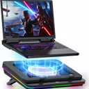 IETS GT600 RGB Laptop Cooling Pad Equipped with Gigantic Turbo-Fan5.5inch Diameter,Sealed Foam for Rapid Cooling Gaming Laptop,14.1-19.3 inch Laptop Cooler with 3-Port USB Hub,Dust Filter