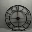 30 Inch Extra Large Giant Wall Clock,Oversized Round Silent Vintage Industrial Black Metal Farmhouse Big Roman Numeral Wall Clocks for Living Room,Kitchen,Bedroom Home Decor