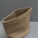 Dahey Jute Rope Plant Basket Modern Woven Storage Basket for 10.5" Indoor Planter, Decorative Flower Pots Cover Laundry Bin with Handle Rustic Home Decor, Beige