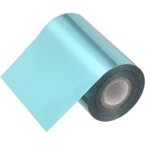 PATIKIL 4"x400Ft Hot Stamping Foil Paper, Heat Transfer Hot Stamping Paper Foil Roll for Leather DIY Logo Decor Craft Gift Package Scrapbook Card, Light Blue