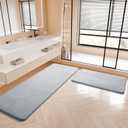 Bathroom Rugs Sets 3 Piece and Bath Mat -Extra Soft Absorbent Quick-Dry Non-Slip Backing - Multi-Use Mat for Laundry GreyE1 Mat - 63 x 20+36x24+20x16 Inch