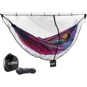 Foxelli XL Hammock Net 12ft Net for Hammocks, Lightweight Portable Hammock Netting, Fast and Easy Set Up, Fits All Camping Hammocks