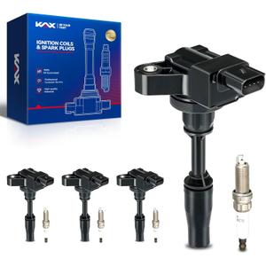 KAX 4-Pack Ignition Coils and Double Iridium Spark Plug Set for Chevrolet Equinox 2018-2020 2.0T, GMC Terrain 2018-2020 2.0T, ATS 2014-2019 2.0T, Regal 2014-2017 2.0T, Malibu, Camaro, CTS, UF680
