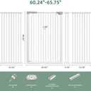 41" Tall Wide Baby Gate for Doorways, 60.2"-65.7" Extra Tall Dog Pet Gates | Pressure Mounted Large High Child Kid Safety Door Walk Thru, Auto Close Cat Proof Hallway Kitchen Indoor House, White