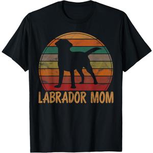 Retro Labrador Mom Dog Mother Pet Golden Black Lab Mama T-Shirt (Small)