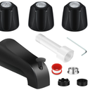 Tub Shower Trim Kit, Matte Black 3 Piece Shower Knob and Bath Tub Spout, for Price/Pfister Verve 3 Handles and Tub Shower Faucet, for 1/2'' Pipe MALE Thread Connection, 3/4'' IPS Pipe Inside Thread