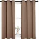 NICETOWN Blackout Window Curtains and Drapes for Kitchen, Window Treatment Thermal Insulated Solid Grommet Blackout Drapery Panels (Set of 2, 34 by 45 inches, Cappuccino)