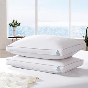 MARTHA STEWART Down Pillow Firm Density Jumbo Size 2Pack Bed Pillow for Side Sleeper