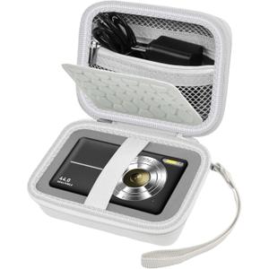 Comecase Carrying & Protective Case for Digital Camera, for CAMKORY/for Kodak Pixpro/for Canon PowerShot ELPH 180/190 / for Sony DSCW800 DSCW830 Cameras for Travel(Bag Only)- White