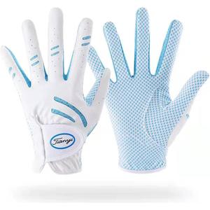 Kids Golf Gloves - Pink Leather Elastic Fabric Breathable Junior Glove for Left and Right Hand - Golf Accessories for Kids (Pair) (Medium, Blue) Kids Golf Gloves - Pink Leather Elastic Fabric Breathable Junior Glove for Left and Right Hand - Golf Accessories for Kids (Pair) (Medium, Blue)