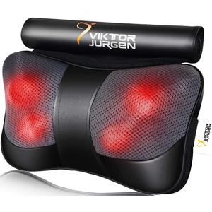 VIKTOR JURGEN Mothers Day Back Massager Gifts, Shiatsu Kneading Massager for Neck and Shoulder, Massage Pillow with Heat Relaxation Gifts for Women/Men/Dad/Mom/Fathers Day/Christmas