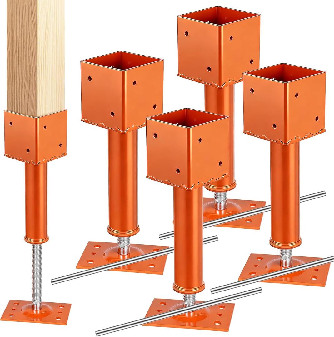 Screw Jack Post,4" x 4" Adjustable House Floor Jacks,13.4"-18.7" Height Range,24000 lbs Max Load Capacity, Temporary House Jack Pole,Lifting Floor Crawlspace Basement Shore Beam (4-PCS)