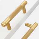 Westablize 24 Pack 3 Inch 76 mm Bar Cabinet Pulls Gold Knurled Handles for Brushed Gold Drawer Pulls Cupboard Aluminum Handles Cabinet pull0820 (3 Inch, Set of 24, Gold)