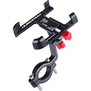 Ralos Bike Phone Mount, Aluminum Motorcycle Cellphone Holder, Mountain Bicycle Handlebar Cell Phone Clamp, Scooter Phone Clip for iPhone 16 Pro Max, 15 14 13 12 Mini, Samsung (Black)