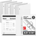 Henoyso 4 Pcs 8.5" x 14" Legal Size Binder, 3 Ring, 2 Inch, White