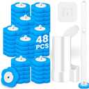 KOKL Disposable Toilet Brush, Toilte Wand Kit, Toilet Brushes and Holders with 48 Refills, Toilet Bowl Brush, Toilet Bowl Cleaning Wands, Toilet Cleaning System for Bathroom Maintenance