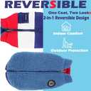 Warm Dog Coat Reversible Dogs Jaket for Small Medium Large Dog Puppy Winter Size XS (XS-Chest(14.96"), Navy)