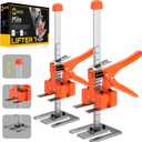 Labor Saving Arm Jack Handle 2 Pack,15 in Construction Jack, Wall Tile Locator, Multi-Function Height Adjustment Lifting Device, Door Panel Lifting Cabinet,Raised 10 in,Load 400LBS