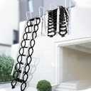 Wall Mounted Folding Ladders, Foldable Ladder with Handrail, Telescopic Attic Ladder with Flush System, 12 Step Attic Ladders, Indoor and Outdoor Attic