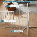 Mumeasy 80" Extra Wide Baby Gate for Doorways, Stairs & Fireplace, Auto Close Dog & Pet Gate with Walk Thru Door, 3 Metal Panels, Hardware Mounted Child Safety Fence for House, Indoor/Outdoor, White