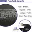 BN03XL L77034-005 Laptop Battery Replacement for HP Envy 13 13-AY 13-ba 13-AR Envy X360 15 2020 15-ED 15M-EE 15M-EE0023DX 15M-EE0013DX Series Notebook L73965-271 L76985-271 HSTNN-DB9N 51Wh