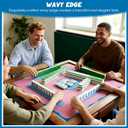 Soulchen Mahjong Mat 33'' x 33'' with Black Carrying Bag Anti Slip Noise Reducing Table Mat for Mahjong, Gaming Table Cover for Poker Board Tile Games Dominoes Mah Jong Accessories(Blue Edges)