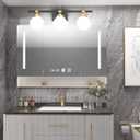 Tipace Mid Century Modern Bathroom Vanity Light Fixtures 3 Lights Milky White Glass Shades Black/Golden Bathroom Light Fixture(Exclude Bulb)