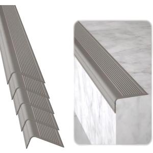 Rubber Bond Stair Edge Protector (Pack of 5) 36x2x1 inch Anti-Slip Stair Corner Trim Rubber Strips - Waterproof Self-Adhesive Staircases for Outdoor & Indoor Uses | Protect Kids & Pets - Grey
