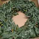 26'' Artificial Eucalyptus Wreath with Seeds for Front Door Decor(Green)