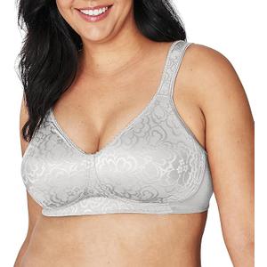 Playtex Women's Wireless Bra, 18 Hour Plus-Size Bras, Ultimate Lift, Moisture-Wicking, Single or 2-Pack (48DDD, Crystal Grey)