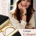 Minyee Magnetic Braided Band Compatible with Apple Watch Bands 42/41/40/38/44/45/46/49mm Women, Dressy Designer C-Shape Metal Elastic Stretchy Strap for iWatch Series 11 10 9 8 7 6 5 4 SE/Ultra 3 2 1