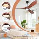 72 Inch Ceiling Fans with Lights and Remote, Large Outdoor Ceiling Fan with Light Dimmable for Patios Living Room Bedroom Gazebo High CFM 3 Blade Propeller Indoor Damp Rated Fan (Walnut)