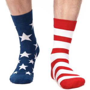 American USA Flag Socks for Women Men, 4th of July 250th Anniversary Patriotic Red White and Blue Stars & Stripes Crew Socks for Adults