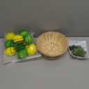 12 Pcs Fake Lemon Limes Artificial Fruits Yellow Green Faux Lemon Limes 3" x 2" Mix Set with 10 Leaves and 1 Woven Basket Lifelike Fake Fruits Decor for Kitchen Party Table Photo Prop
