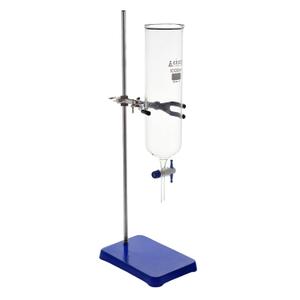 EISCO 1000mL Dropping Funnel with Laboratory Support Stand - Includes Glass Dropping Funnel, 6 lb Metal Retort Base & Rod, Clamp with Bosshead