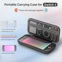 2 x Slim Carrying Case for Nintendo Switch 2/Switch 1 Oled, Protective Hard Shell Travel Carry Case with 10 Game Card Slots, Portable Pouch Storage Bag with Mesh Pocket for Switch 2 Accessories, Black
