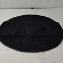 Smiry Luxury Chenille Round 24x24, Extra Soft and Absorbent Shaggy Bathroom Mat Rugs, Machine Washable, Non-Slip Plush Carpet for Tub, Shower, and Bath Room, Black