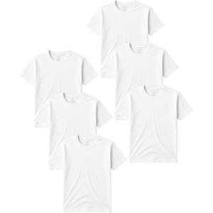 Classic Men's Short Sleeve Cotton Undershirts | Crew Neck T Shirt - Multi & Bulk Wholesale Packs (White, XL)