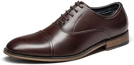 Bruno Marc Men's Lace Up Soft Cap-Toe Formal Dress Shoes, Size 6.5, Dark Brown