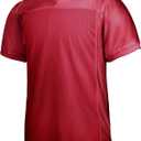 EALER Blank Football Jersey Mesh Athletic Football Shirt Practice Sports Uniform (Large, New Red)