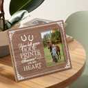 SRADMO Horse Pet Memorial Picture Frame,You Left Your Hoof Prints Forever on My Heart 108 inch Rustic Wooden Tabletop Photo Frame,Sympathy Gifts for Loss Of Horse,Passed Away Horse Memorial Gifts