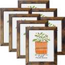PETAFLOP 8x10 Picture Frame Rustic Brown Frames Fits 8 by 10 Inch Prints Wall Tabletop Display, 7 Pack