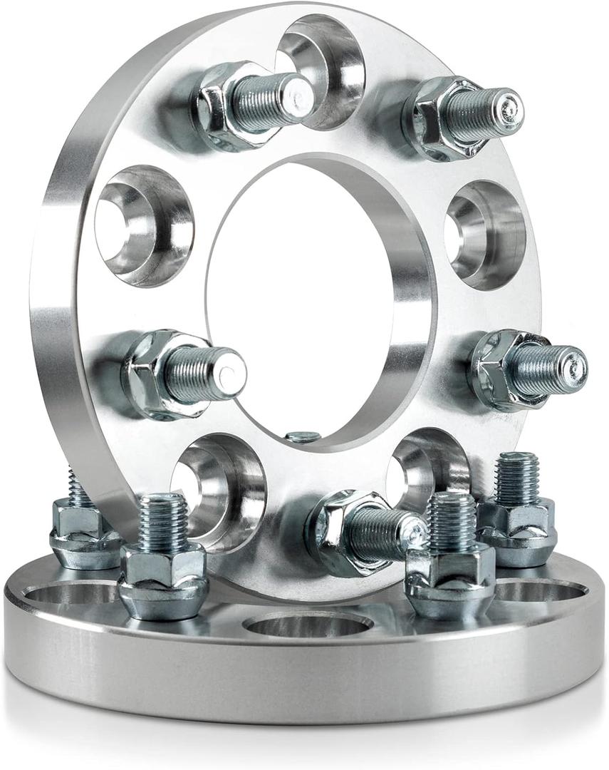 1 Inch Wheel Spacers Hubcentric Without Lip 5x4.75 Compatible For Chevy Camaro 1982-2002 Corvette 1968-2018 Blazer 1987-2005 Caprice 1977-1987 S10 1982-2004, Firebird 1982-2002 (2pc 70.3mm M12x1.5) (1.0" Without Lip (2pc), Silver)