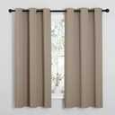 NICETOWN Sleek Blackout Curtains 63 inches Length for Small Windows, Noise Reducing and Block Draft Panels for Door Doorway Laundry Office Luxury Decor Theme (2 Panels, Taupe, W42 x L63 -Inch)