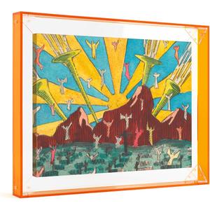 FOLKOR Acrylic Floating Frame for 28"x 22.5 "in Canvas Prints, DIY Neon Color Floater Frame for Oil Paintings Abstract Wall Art Watercolor Diamond Painting Landscape, Orange