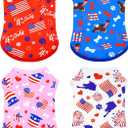 PET SHOW 4 Pack 4th of July Dog Clothes for Medium Large Dogs Patriotic Shirts Stripes Stars Vest American Flag T-Shirts for Independence Day Holiday Party Pets Tank Top Boy Girl (X-Large)