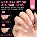 UNA GELLA Gel Nail Tips Almond Shape: 504pcs Medium Almond Nail Tips Half Cover Upgrade Soft Gel Matte Design for DIY Press On Nails Acrylic False Nails Tips 12 Sizes