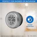 T-4660 Water Resistant Suction Cup Atomic Clock, Silver