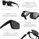 GEGURI Polarized Sunglasses Fit Over Glasses for Men Women, Oversized Square Sun Glasses UV400 Protection Shades
